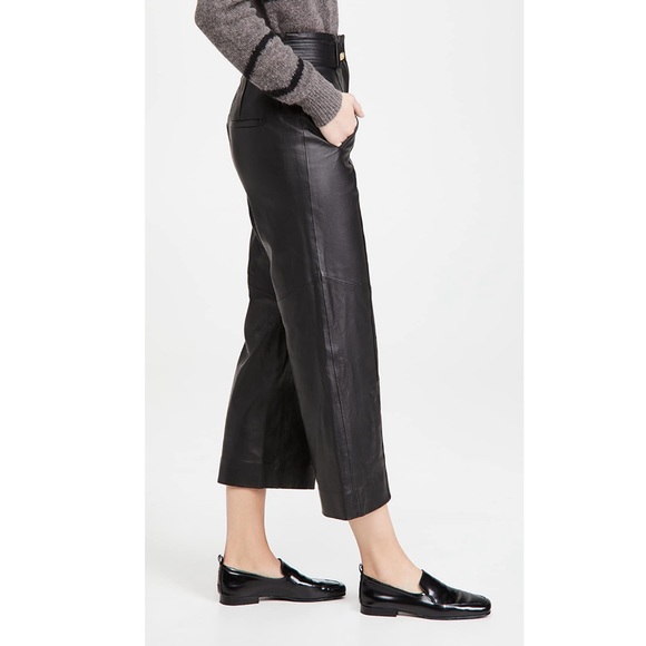 VERONICA BEARD Agee wide-leg leather pants-NWT-6 - Picture 3 of 4